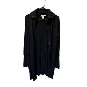 ✌️ 2/$40 ✌️ White House Black Market Small Long Duster With Snap Buttons